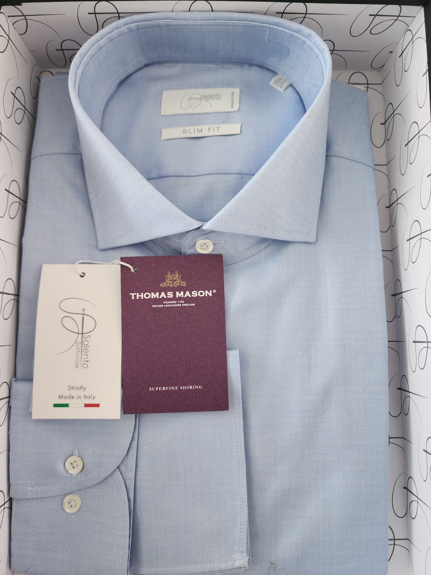 Slim & Contemporary Fit Thomas Mason 100% Cotton Shirt - Made in Italy