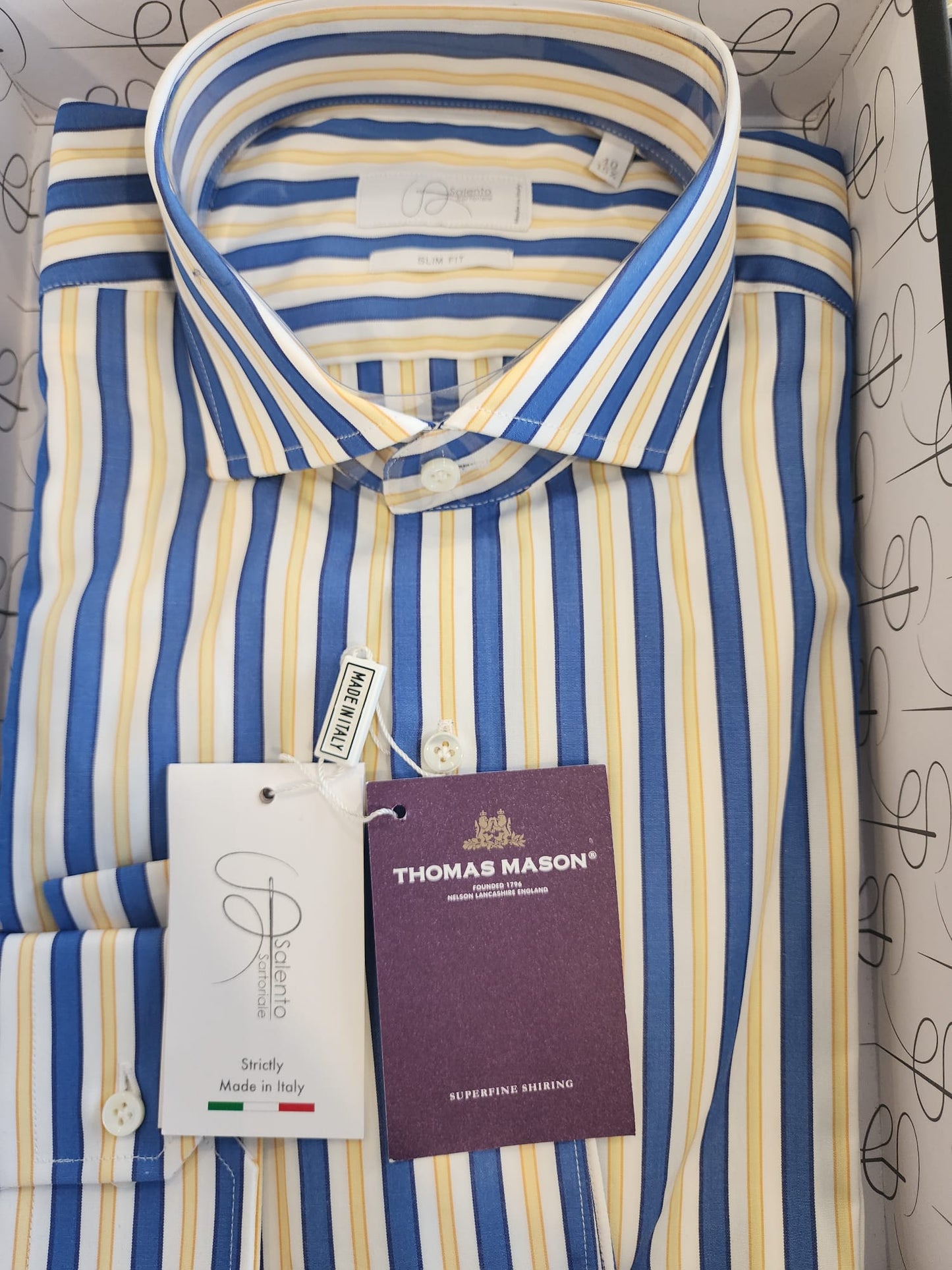 Slim Fit Multicolor Striped Thomas Mason Shirt - Made in Italy