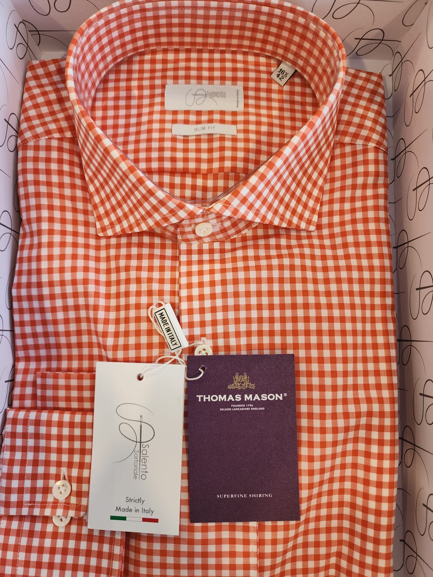 Thomas Mason Slim-Fit Superfine Cotton Shirt - Red & Blue Checkered