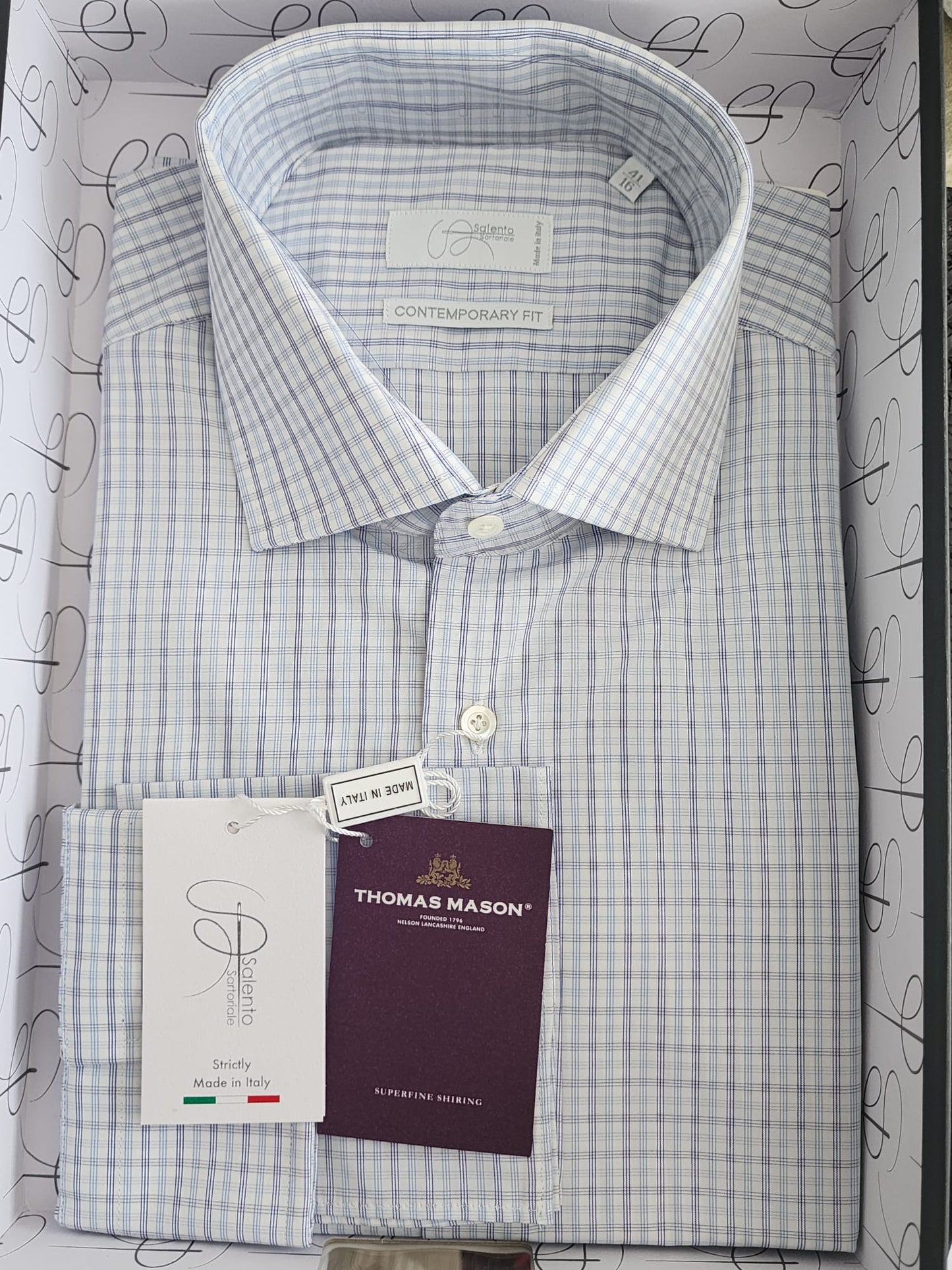 Thomas Mason Contemporary Fit Superfine Cotton Shirt - Italian Craftsmanship
